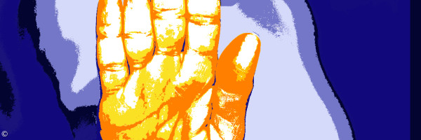 Eine Hand signalisiert: Stop! 